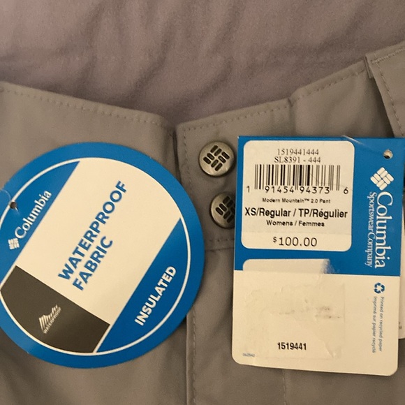 MWT WOMANS SNOW/SKI PANTS COLUMBIA SZ XS - Picture 3 of 8